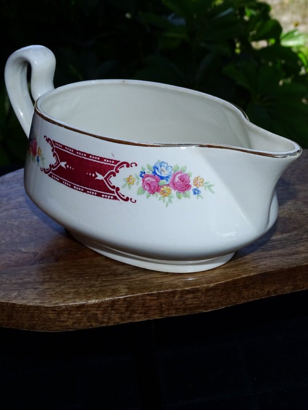 Vintage Homer Laughlin Pottery Brittany Shape Majestic Pattern Gravy Boat 1953